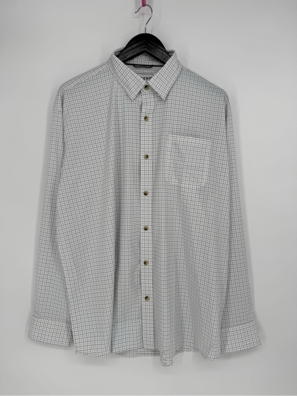 Poncho The Palmetto Long Sleeve Shirt Double Blue Check Plaid Large Ultra-Lite - Picture 2 of 13